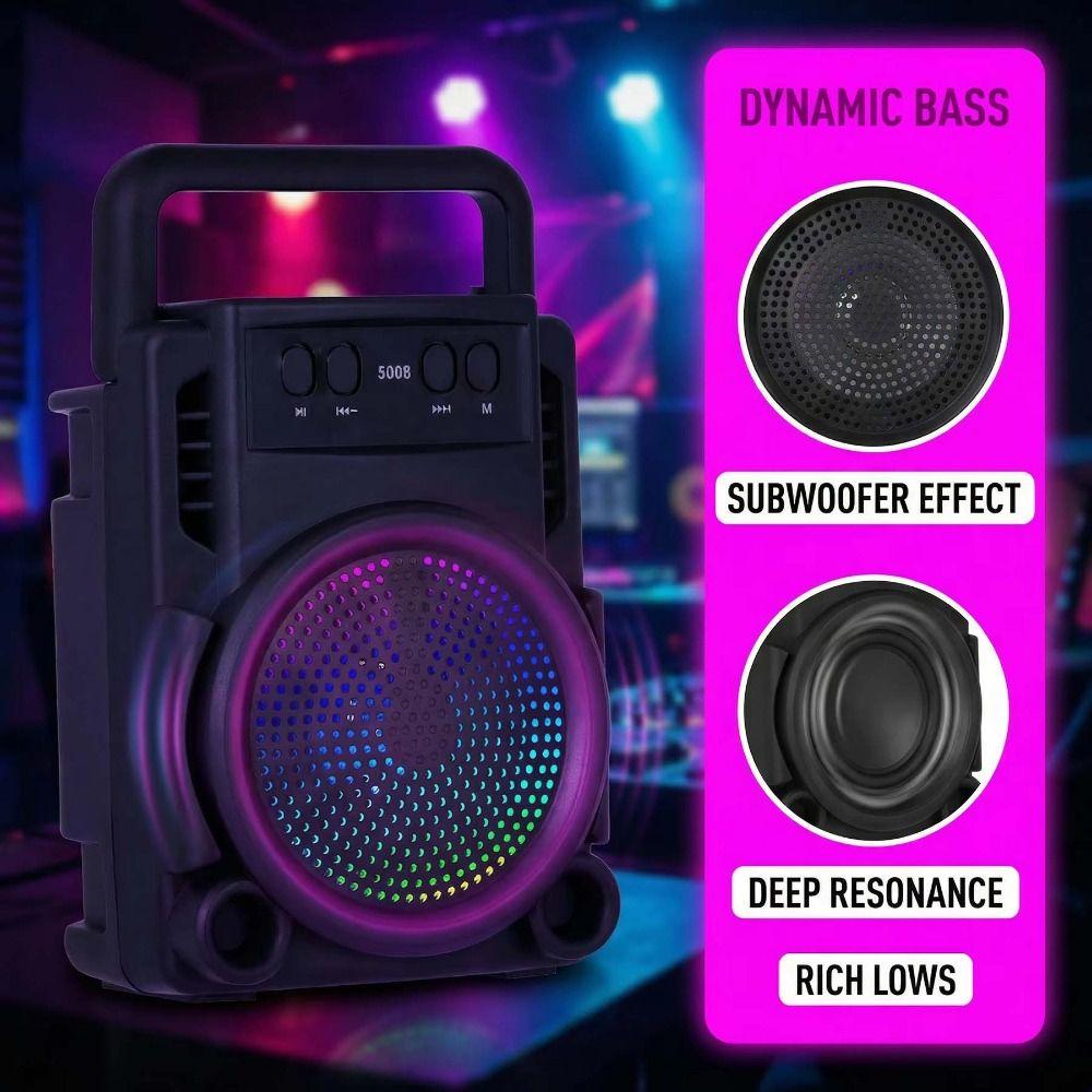360° Light Karaoke Speaker TWS Function Party Speaker Portable Bluetooth Speaker Camping Use