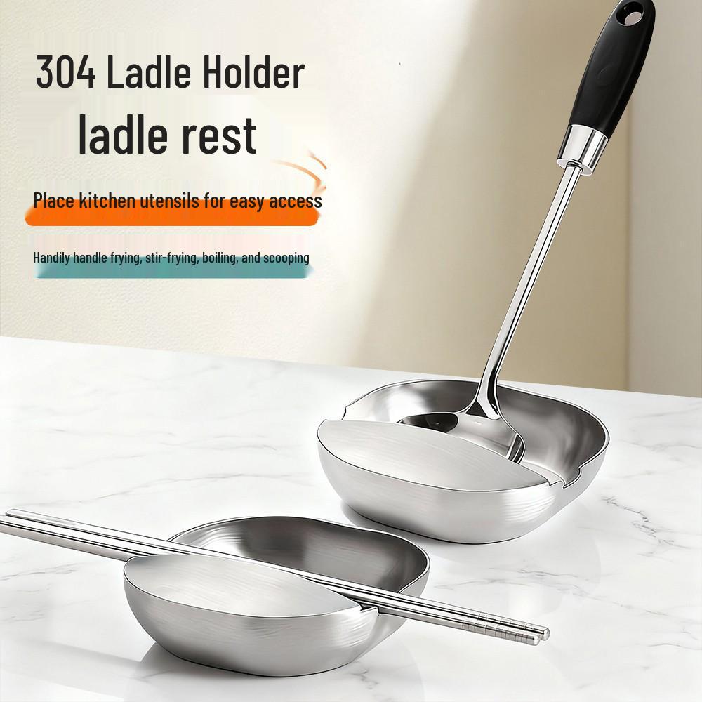 Stainless Steel Kitchen Utensil Rack: Spoon Rest & Spatula Holder
