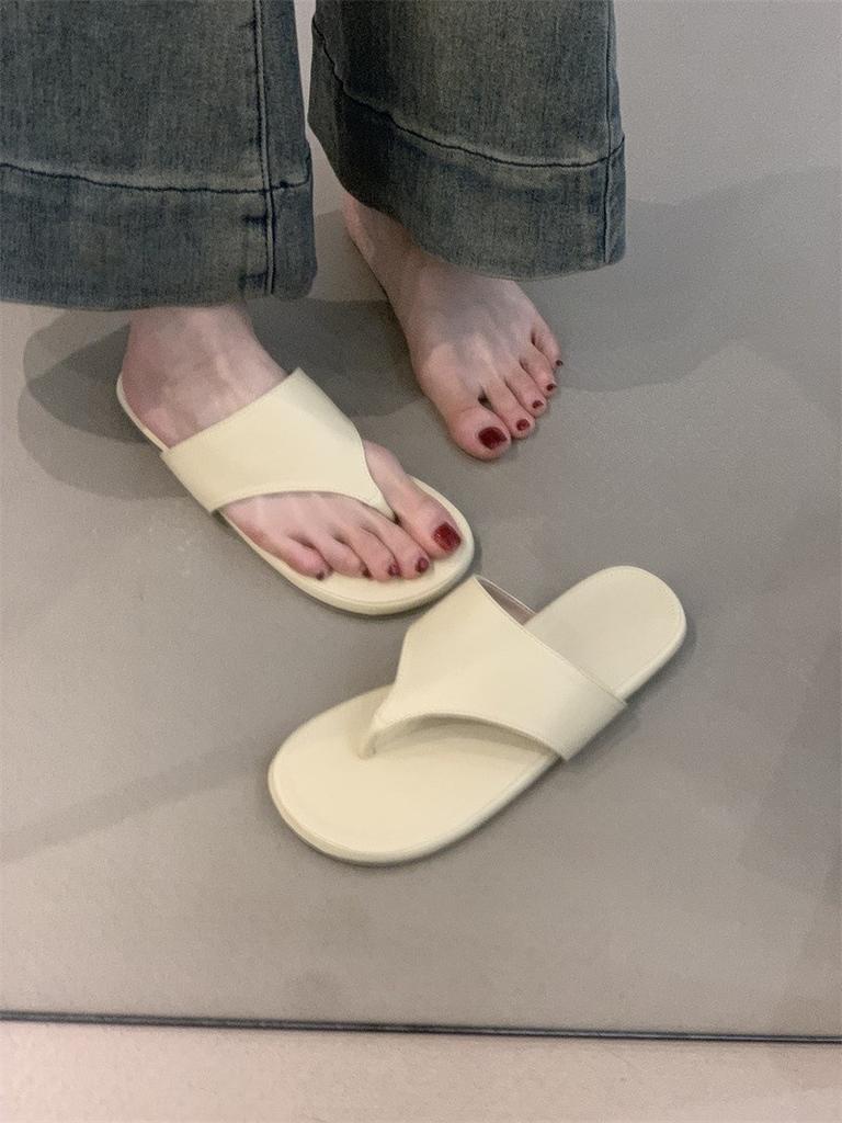 Niche Design Half Slippers Women's Shoes Fashion Toe Flat Bottom Holiday Drag