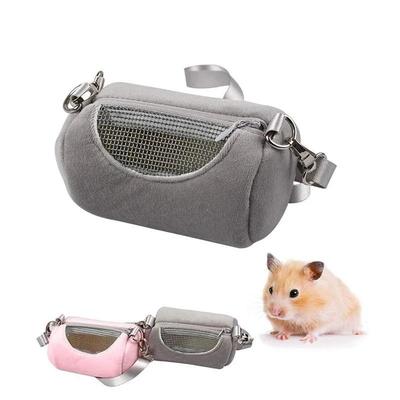 Hamster Carrier Cute Bag Small Pet Outing Cylinder Shoulder Guinea Warm Breathable Bed Squirrel Hedgehog House Cage Nest Supply