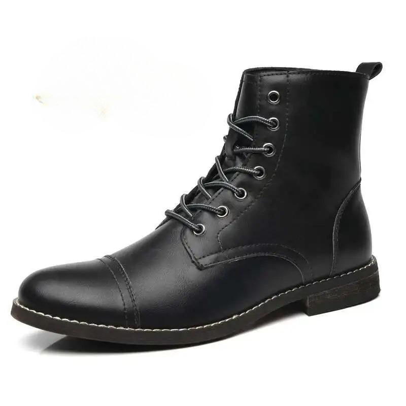 Hochwertige Herren-Stiefel aus Rindsleder, Schnürstiefeletten, klassische Business-Lederstiefel für Herren, Oxford-Stiefel, Botas