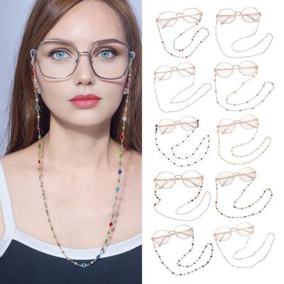 Women Glasses Chain Colorful Faux Gemstone Eyeglass Chain Retro Beaded Sunglass Strap Eyeglass Lanyards for Spectacle Reading Glasses