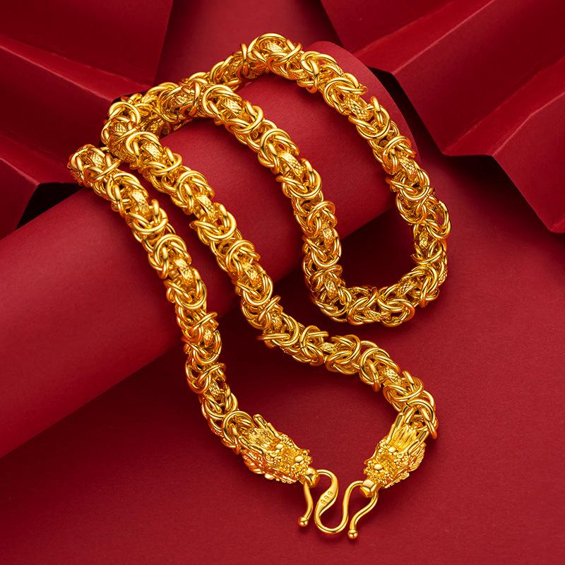 

Настоящее 24-каратное золотое ожерелье с гладким килем для мужчин, братан, отец, свадьба, помолвка, украшения на день рождения, золото 999, ожерелье, цепочки, подарки