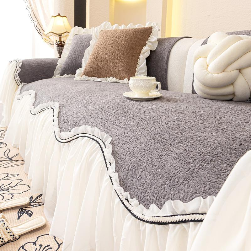 

French light luxury skirt sofa cushion cover 2025 new four-season universal seat cushion cover fixed non-slip 65 * 70Cm No Skirt