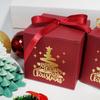 12PCS Christmas Bronzing Square Box Creative Candy Box High-end Red Bronzing Christmas Tree Gift Box
