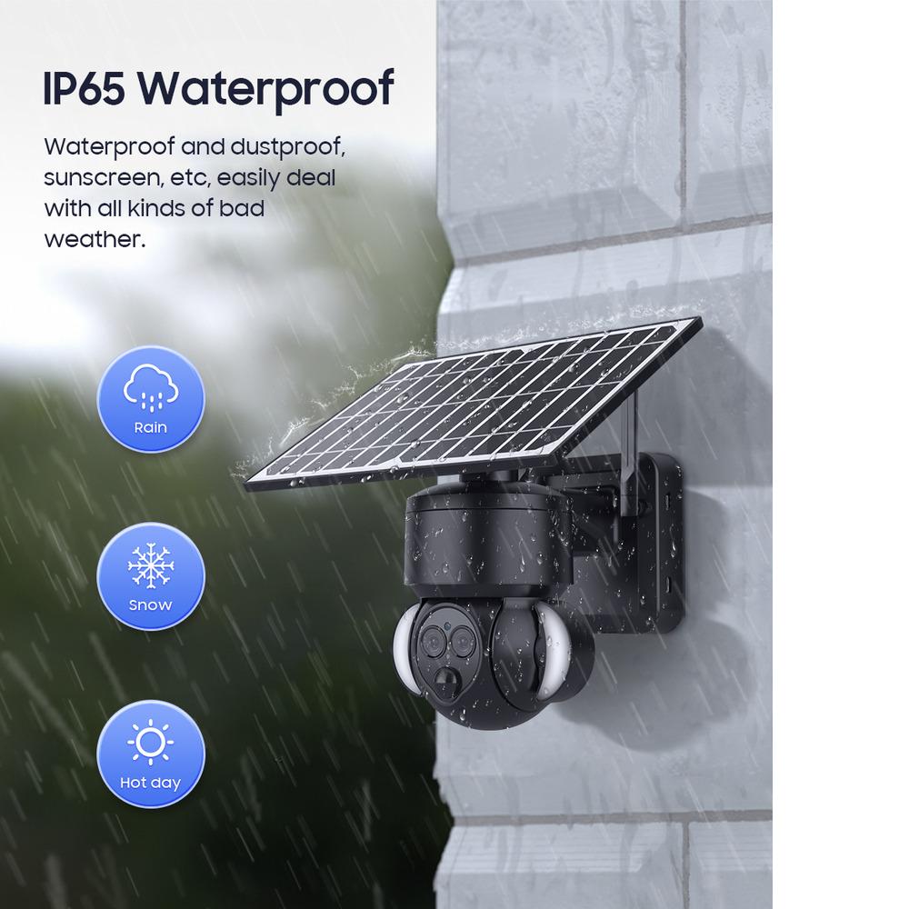 4K Solar Charge 8MP HD IP Camera 4G PTZ Dual Lens 12X Zoom Outdoor Waterproof Security CCTV Cam WIFI Surveillance Camera