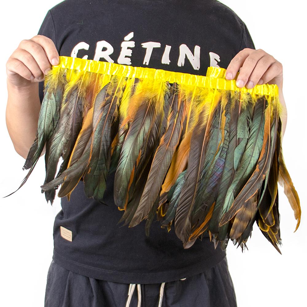 1M zlatá stříbrná kohoutí peří ozdobná stuha 25-30Cm přírodní peří třásně pro svatební párty oblečení dekorace chocholy řemesla