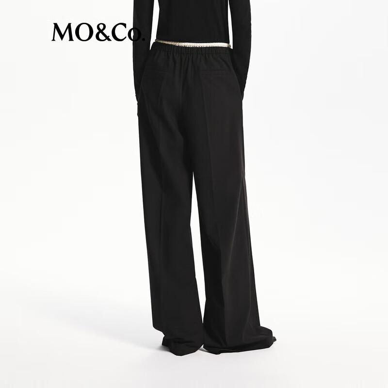 MO&Co. Drawstring Double Waistband Straight Leg Casual Pants