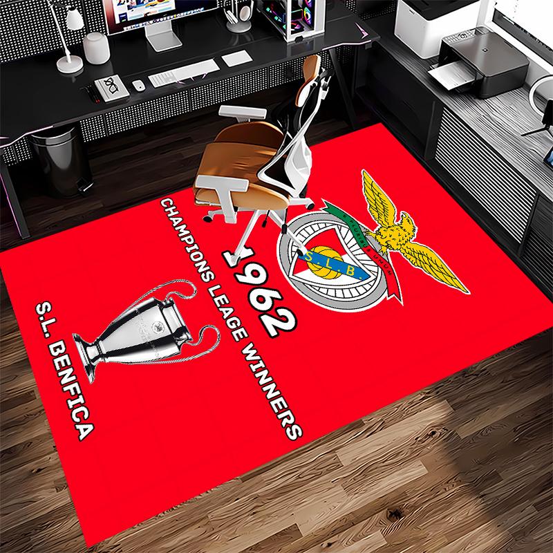 1pc Sport Lisboa e Benfica Print Area Rug - Soft,Washable Non-Slip Indoor Mat for Office Chairs,Living Room,Home Office Decorative Rug