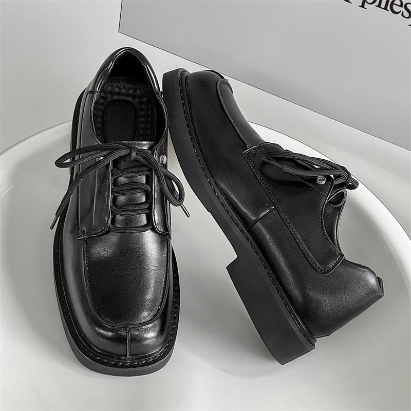 Fashion Office Men Business Casual Leather Shoe Non Slip Platform Oxfords Shoes Lace-up Career Dress Shoes Classic Formal Dress Footwear