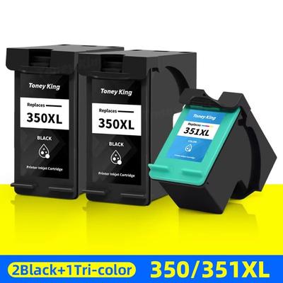 3 Stück 350XL 351XL Remanufactured Tintenpatronen für HP Patrone 350 351 XL DeskJet D4260 D4360 D4280 2 Schwarz und 1 Farbe