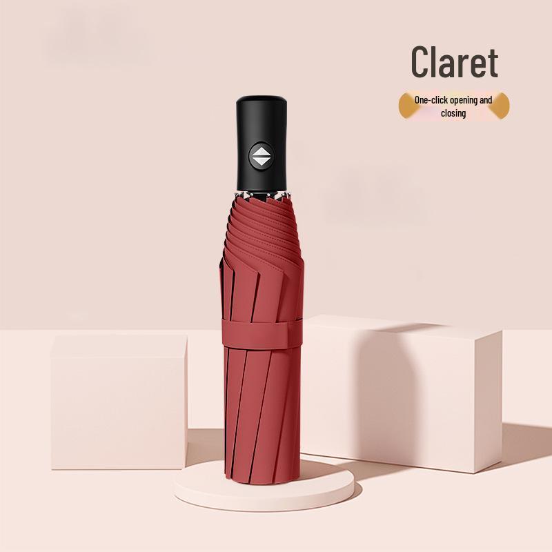 24-ribbers automatisk stormbestandig sammenleggbar paraply for sol og regn