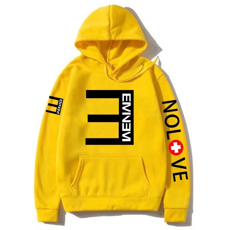 Худи мужские с музыкальным альбомом рэпера Эминема, Мировой тур, Осень-Зима, Флис, Уличная одежда, Топы S