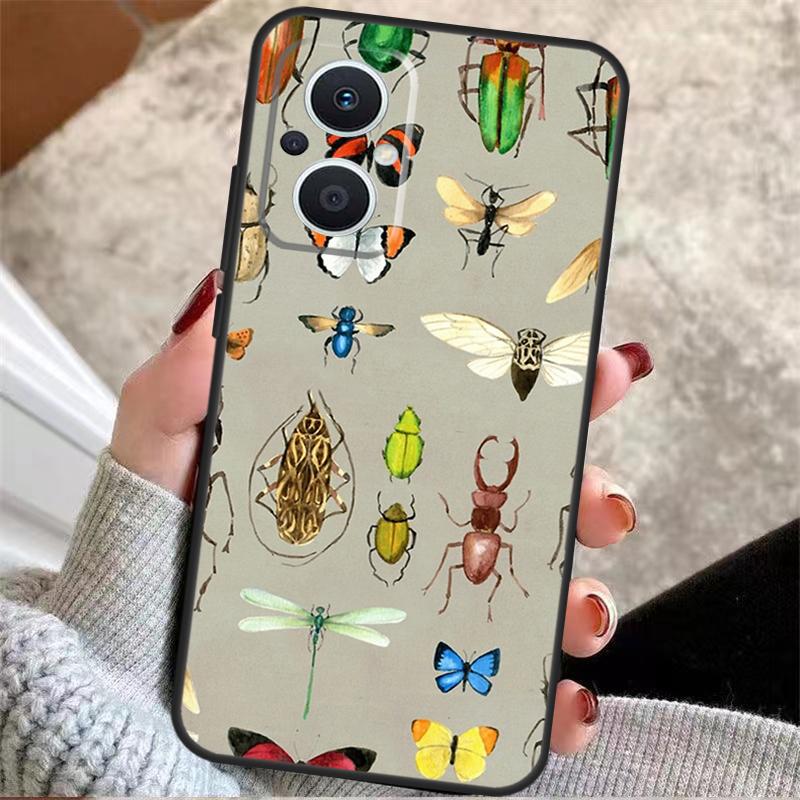 Dragonfly Insect Pattern For OPPO Reno 14 12 11 10 13 Pro 8T 11F 12F 13F 14F 7 8 Lite OPPO Find X9 X8 X6 X5 Pro Case