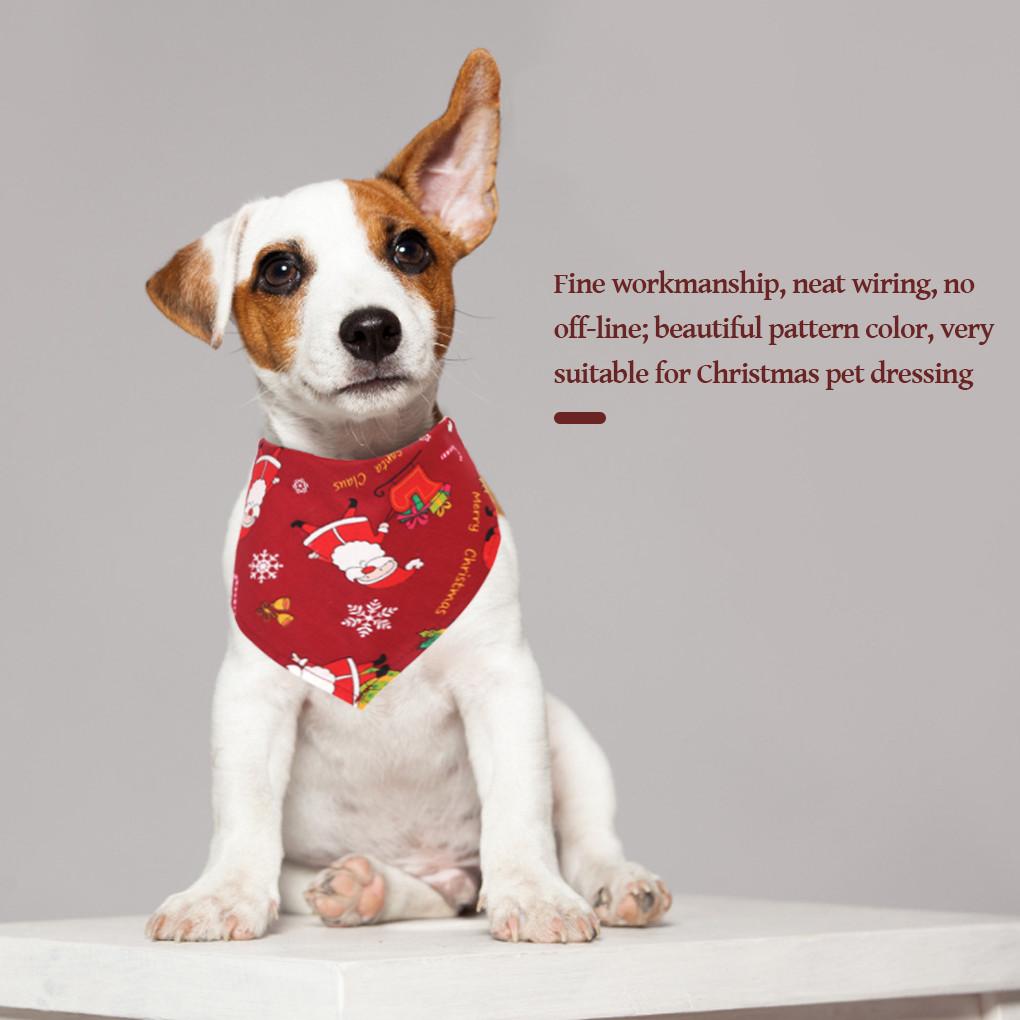 Weihnachten Haustier Speichelhandtuch Kleintier Bandana Schal Lätzchen Party Deko Accessoire Geschenk Weihnachtsmann Rot 1