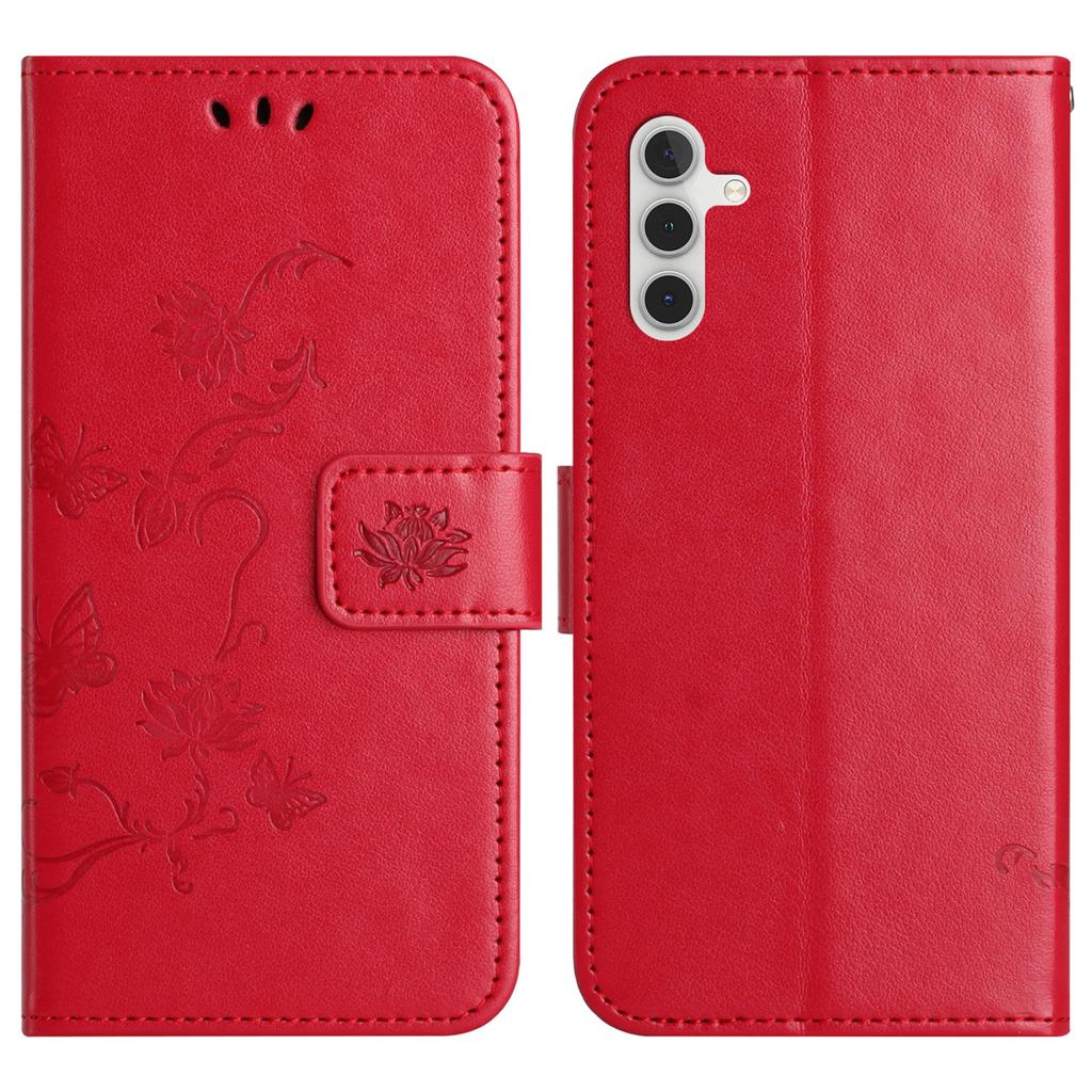 For Samsung Galaxy A37 5G/A36 5G Case Wallet Stand Imprinted Butterfly Flower PU Leather Phone Cover