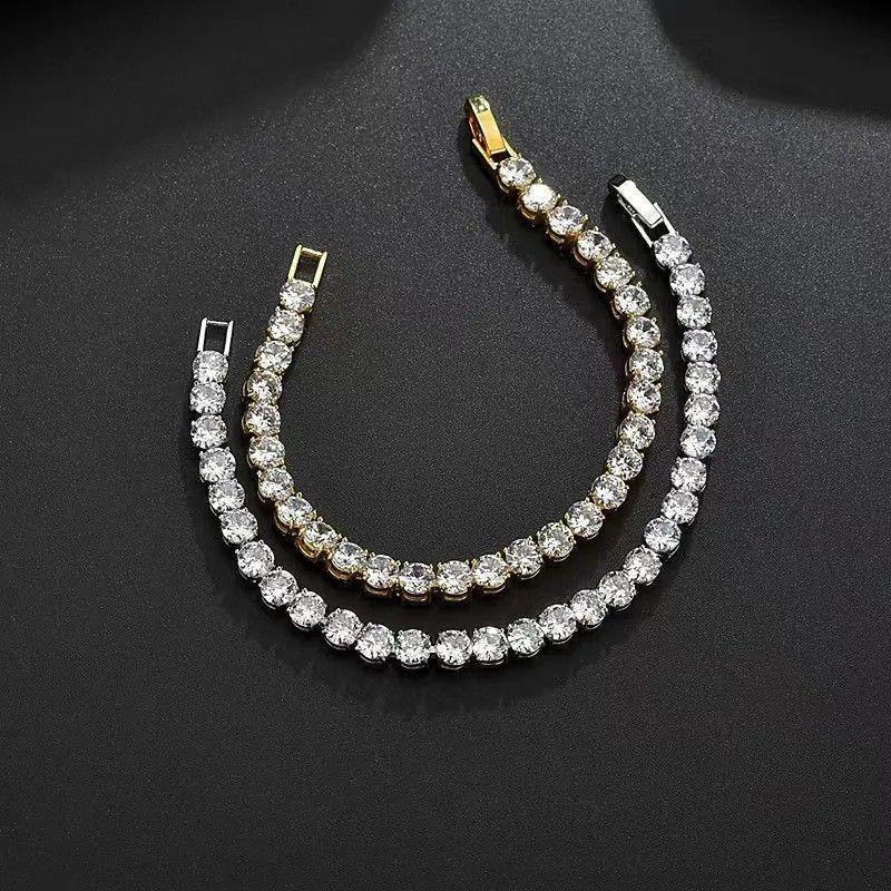 Hot Selling Men's Hip Hop Cuban Chain & 4mm Tennis Bracelet with Full Diamond Inlay