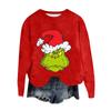 Women's Fashion Round Neck Pullover Top Long Sleeve Tee Christmas Printed Sweatshirt