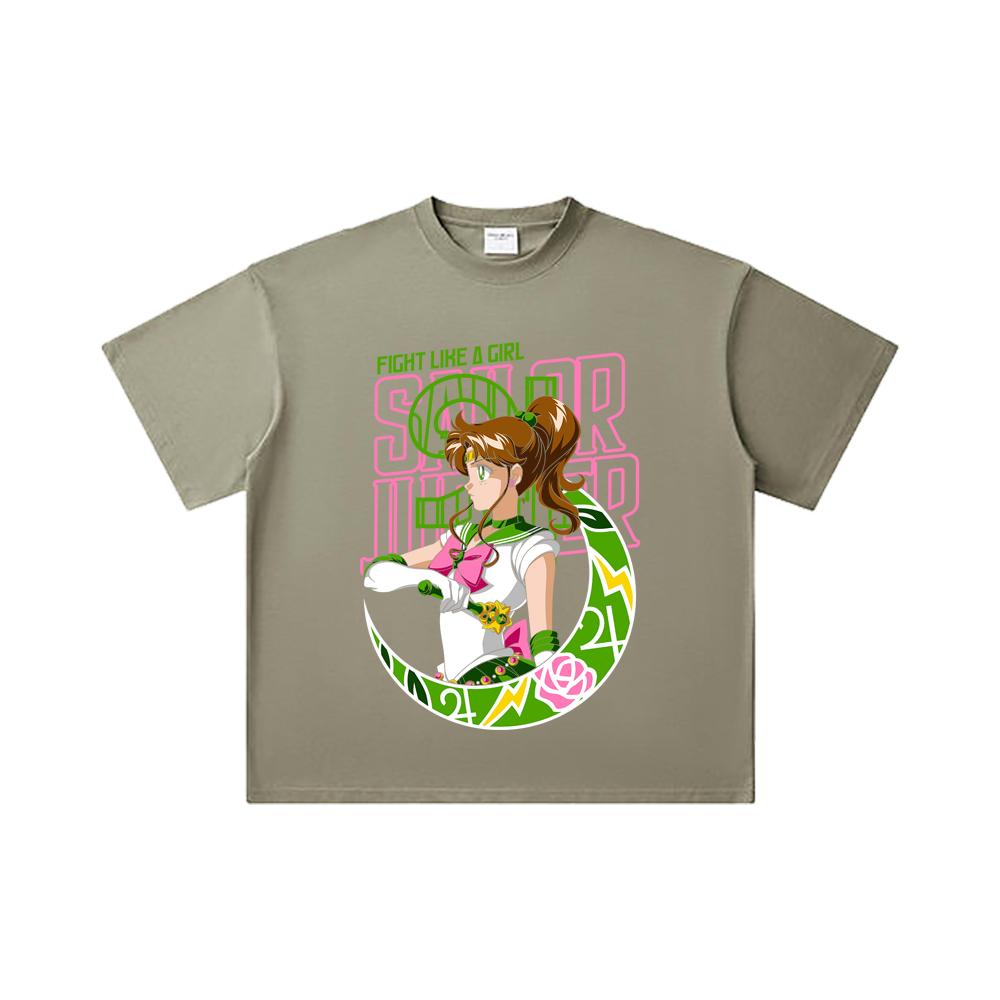260 GSM Double Yarn 32 Count 100% Cotton Sailor Moon V7 Jupiter Print Unisex Heavy Cotton T Shirt