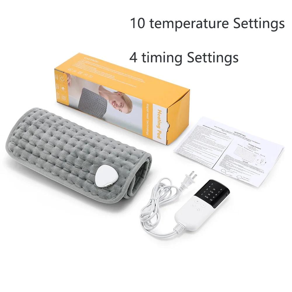

Electric Heating Pad for Back and Leg 10 Levels Electric Heat Pad Temperature Control Auto Shut Off Portable Hot Compress Mat