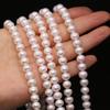 1String, Round Pearls, White Natural Freshwater Pearl Beads, 8-9 mm, for DIY Necklace Bracelet Accessories, Jewelry Making, 36cm