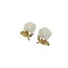 French Retro White Tulip Earrings: Elegant, Vintage-Style Stud Earrings for Women.