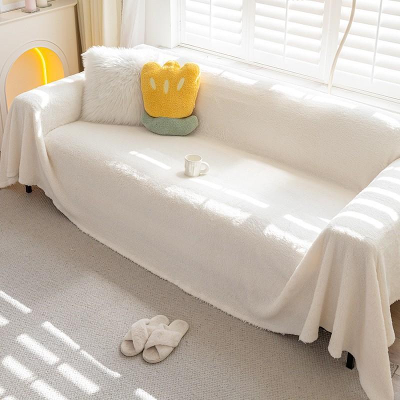 Autumn and Winter Plush Sofa Towel Thickened Warm Anti-Scratching Cloth Sofa Cover Cream Style All-Inclusive Sofa Cover