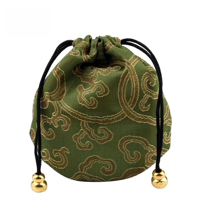 18 Brocade-Style Drawstring Bags for Buddhist Beads Bracelets & Cultural Play