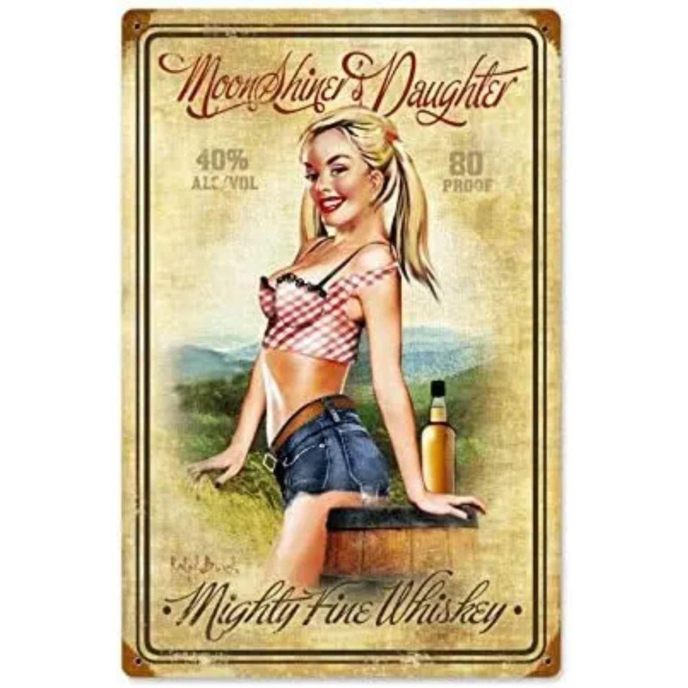 Vintage Girl Metal Sign Poster Retro Wall Art Home Decor Bar Club Man Cave Decoration 20x30cm