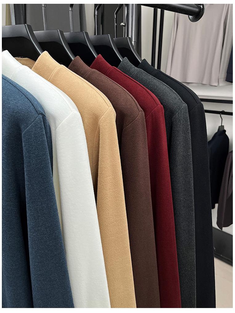 Men's Antibacterial Mulberry Silk & Wool Half-High Neck Sweatshirt