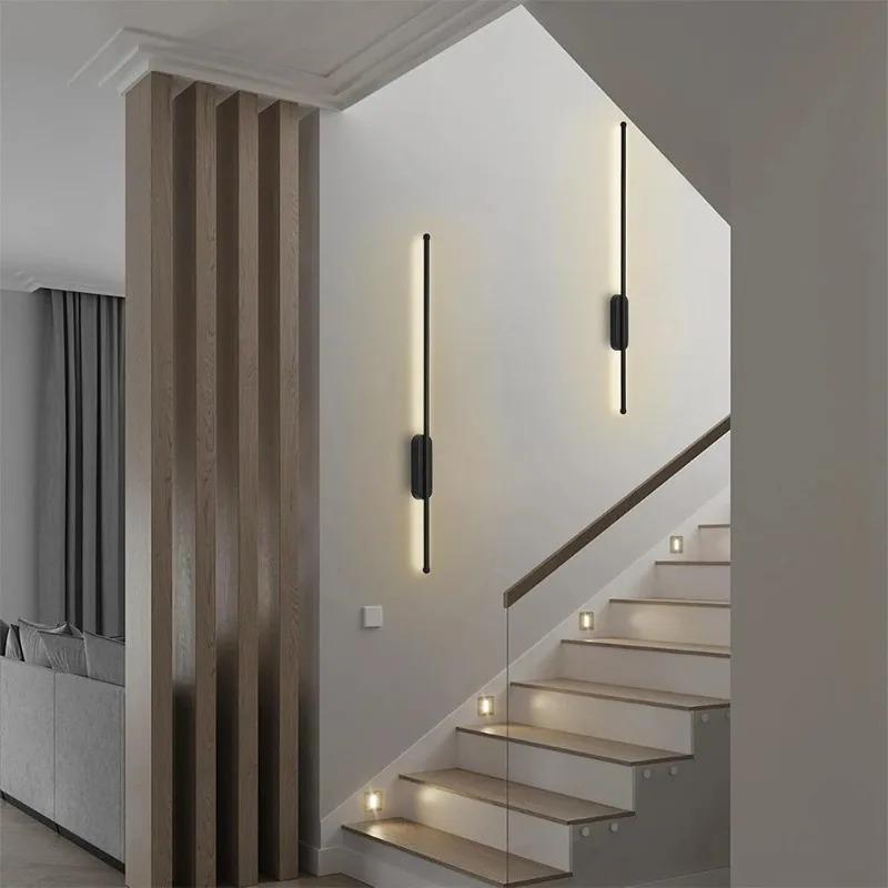 Moderne minimalistische LED-Streifen-Wandleuchte, 3 Farben dimmbar, ohne Bohren, Touch-Steuerung, Schlafzimmer, Nachttisch, Wohnzimmer, TV-Hintergrund