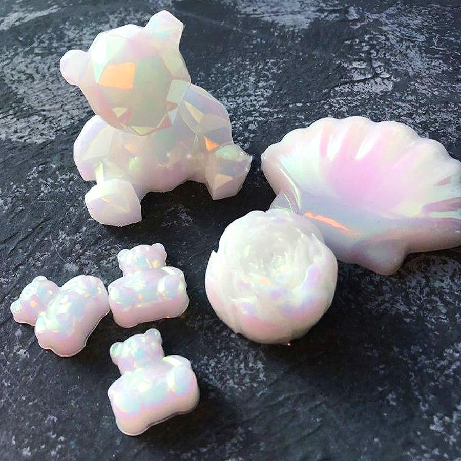 6Pcs/Set Aurora Mermaid Nail Art Powder High-Gloss Polarized White Pearl Chrome Pigment Chameleon Manicure Rubbing Mica