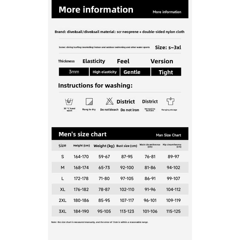 Wetsuit Men's Warm One-piece Cold-proof Wetsuit Snorkeling Swimming Scuba Diving3MM Warm One-piece Front Open Zipper