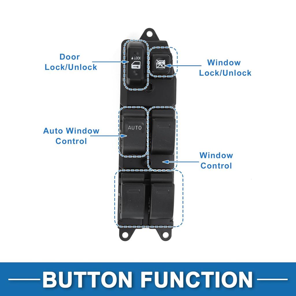 Power Window Switch No.84040AC030 Front Left Driver Side Window Control Switch for Toyota Avalon 2005-2009 Black