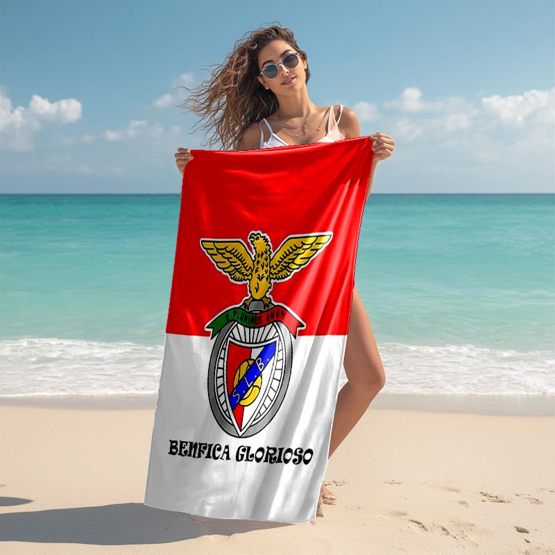 proof beach towel with Sport Lisboa e Benfica pattern - soft,absorbent,quick-drying,machine washable - perfect for swimming,camping,bathing