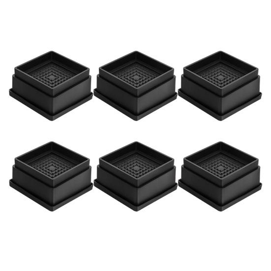 4/6/8Pcs 1/2-Inch Square Furniture Riser Heavy Duty Bed Riser Adjustable Stackable Anti-slip Table