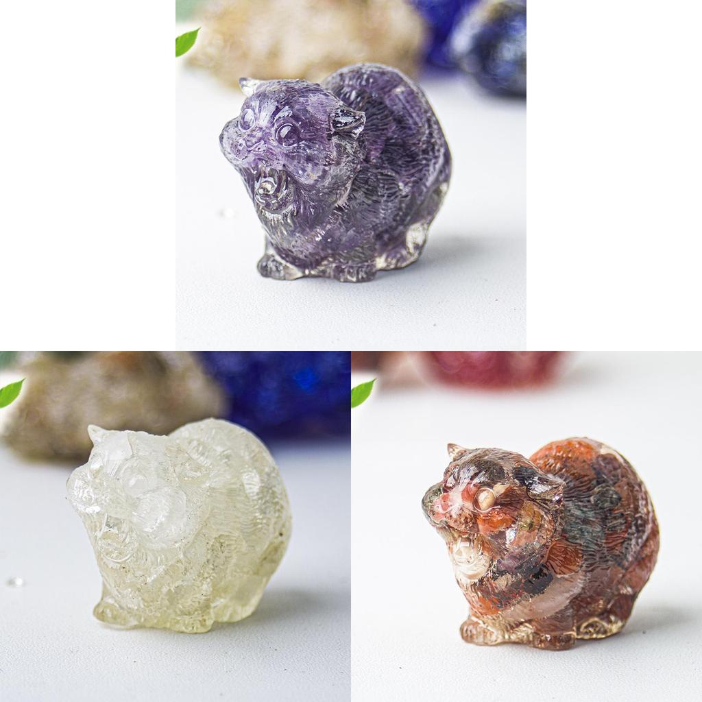 Crystal Resin Animal Decor With Agate Stones For Home Office Desk Art Gift For Friends