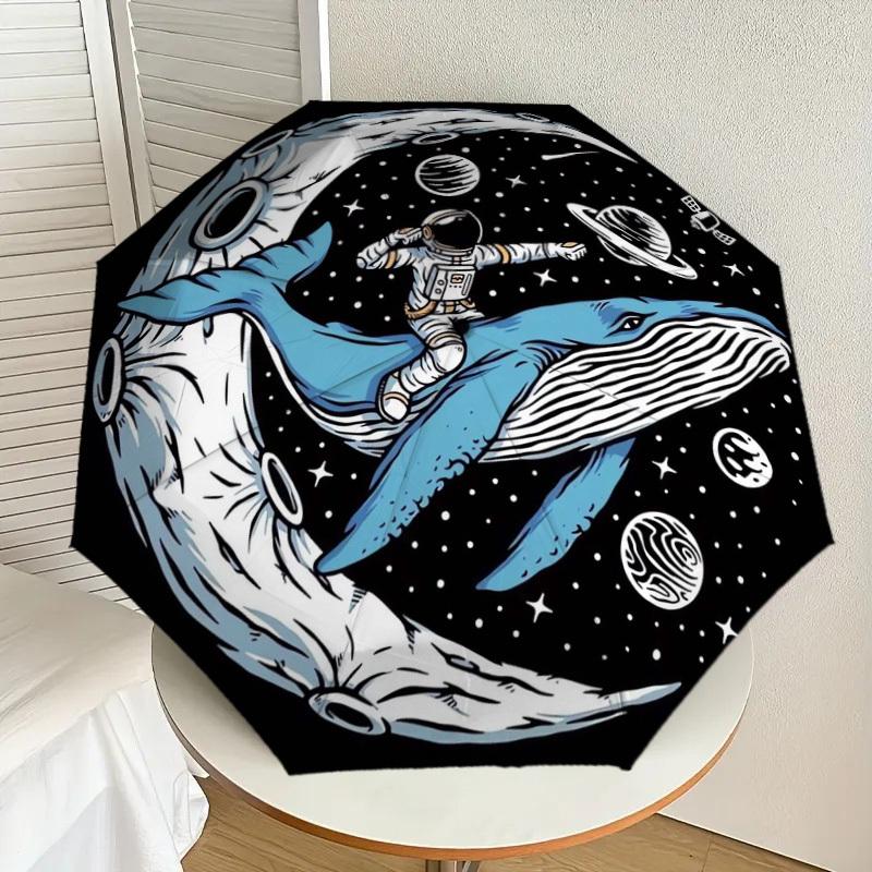 

1pc Space Whale Adventure Umbrella with Plastic Handle,Suitable for All Seasons Home Travel Outdoor UmbrellaDD061