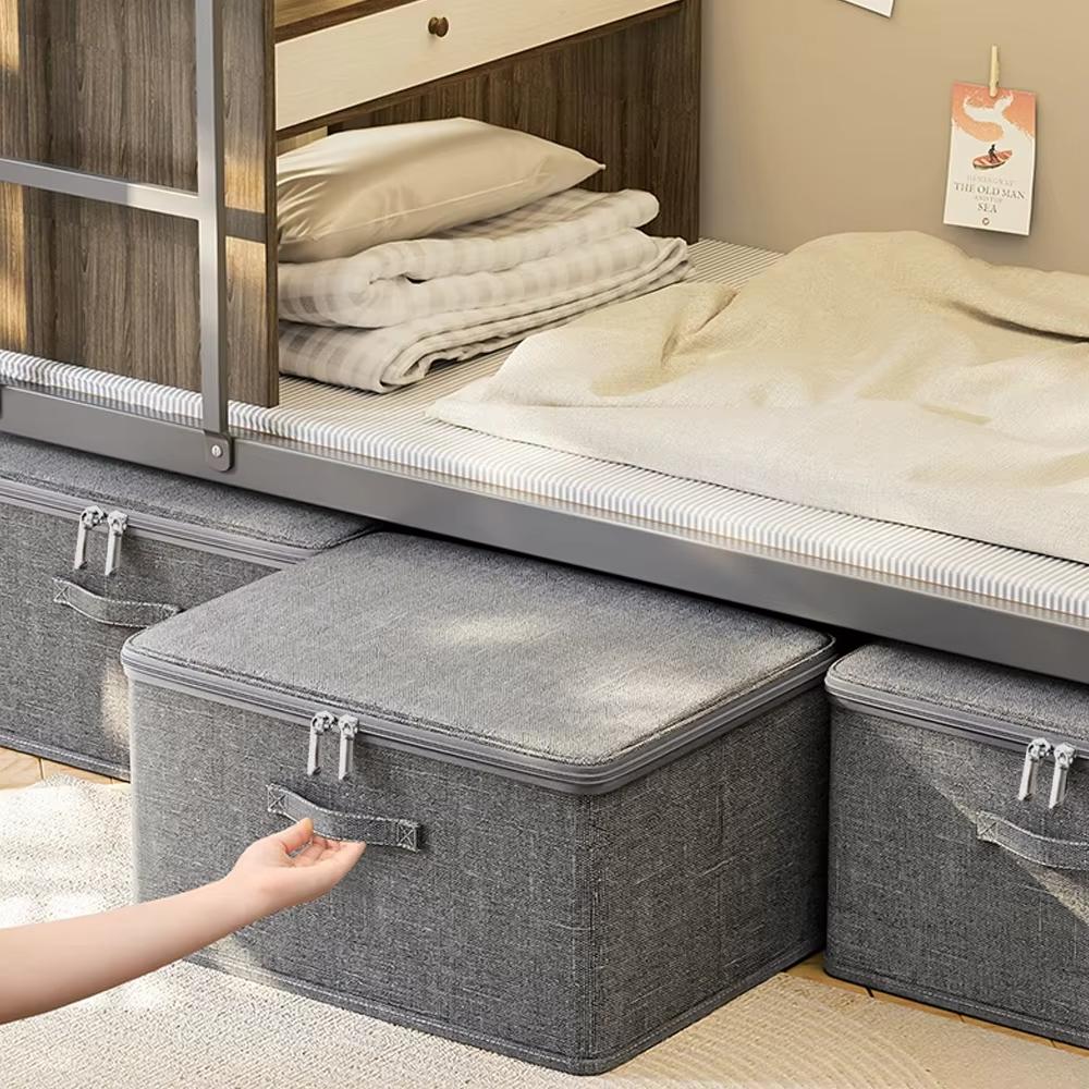 Foldable Storage Box with Cover Large Capacity Quilt Clothing Closet Organizer for Wardrobe Cabinet Closet Organization Supplies