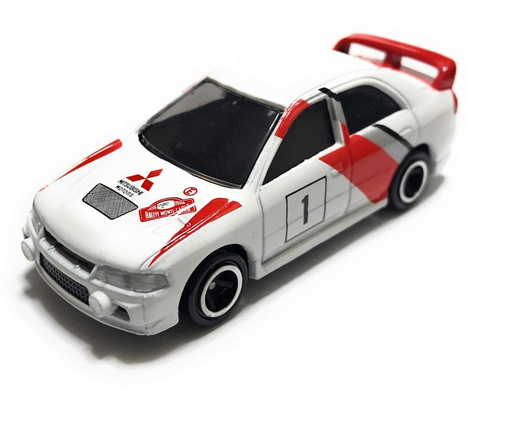 Tomica 104 Mitsubishi Lancer Evolution IV WRC Type Red Box Logo Blue Made in China No.