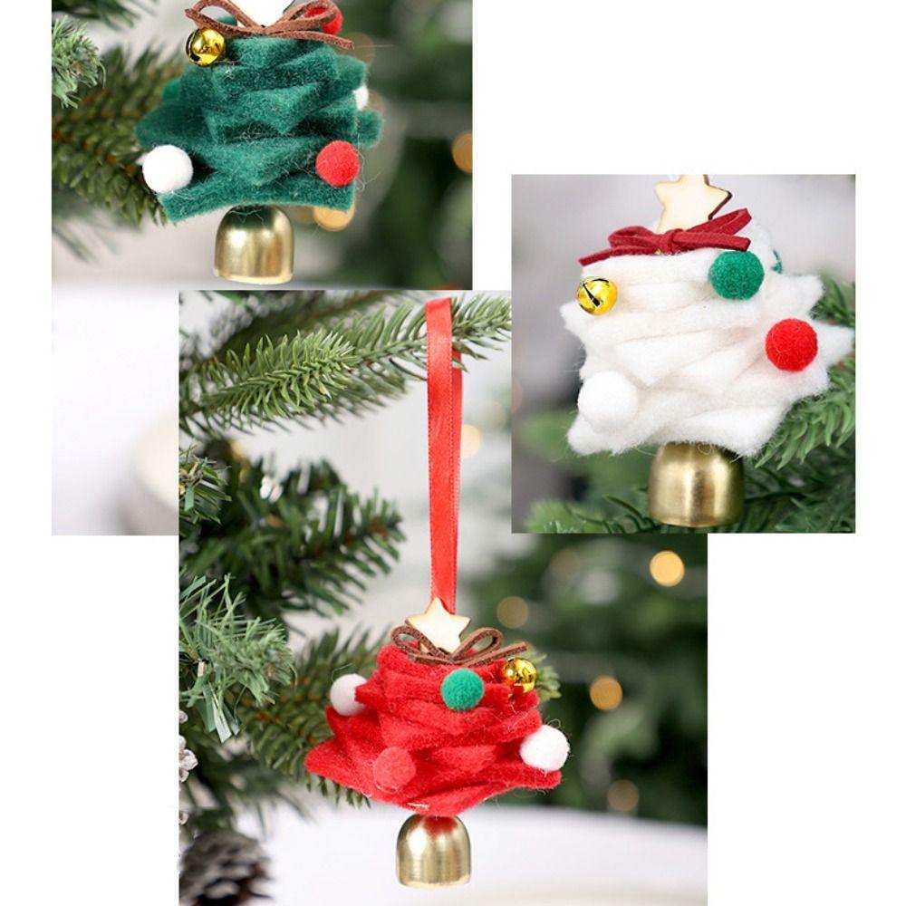 Rustic Felt Christmas Bell Pendant Crisp Sound Creative Xmas Tree Pendant Mini Handmade Christmas Jingle Bells for Xmas Tree