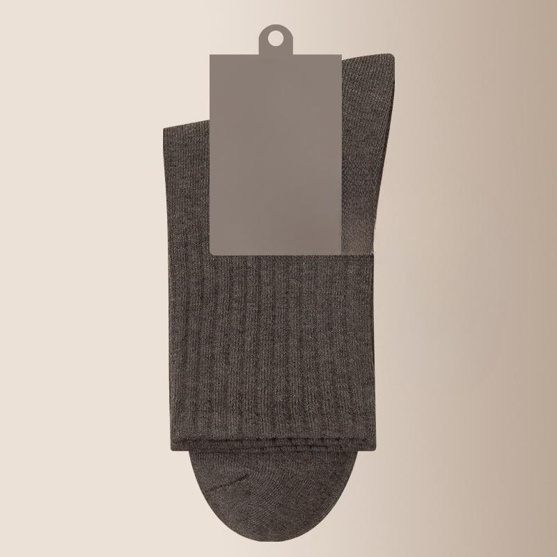 Men Spring and Autumn Pure Cotton Pure Color Sports Leisure Antibacterial Sweat Absorption Breathable Socks