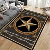 Golden Star with Barbed Wire Pattern Rug Non-slip rug suitable for living room and bedroom sofas
