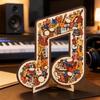 Musical Note Shape Wooden Jigsaw Puzzle Instrument Print Instrument Puzzle  Table Decor