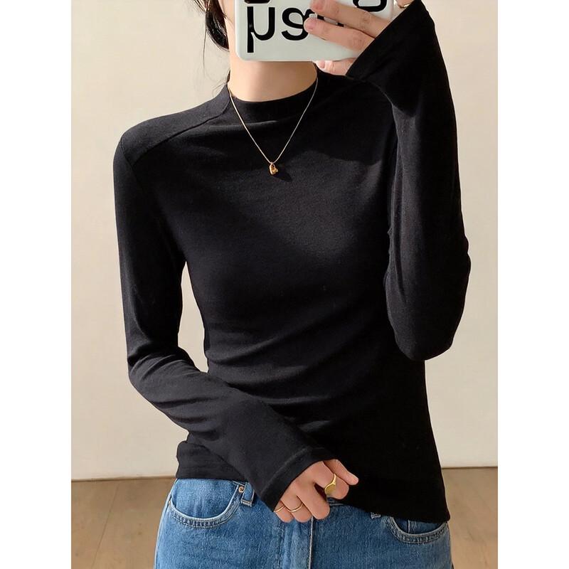 

Demana Minimalist Slimming Mid-Neck Long Sleeve T-Shirt M
