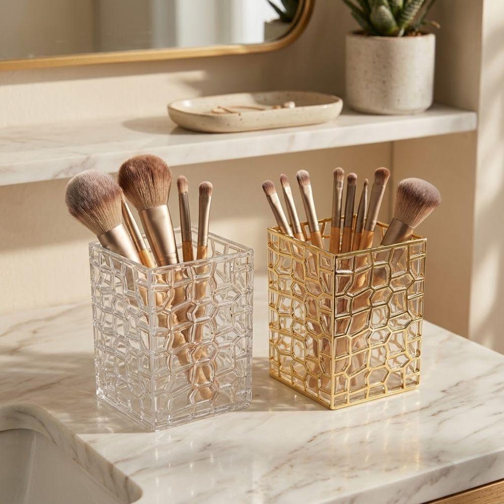 Waterproof Flower Arrangement Vase Clear Plastic Tableware Storage Box Desk Organizer