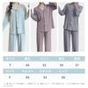 Narebualo Cietupoop Lapel Front Striped Sanded Long Loose Solid Sleepwear for and Winter Women's V-Neck Pajamas, Button-Up Opening, Print, Sleeves,