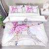 Carino Set Biancheria da Letto Principessa Ballerina Bambine Bambini 3 Pezzi Copripiumino Rosa Regalo di Compleanno per Bambine Decorazione Camera da Letto Misura Queen