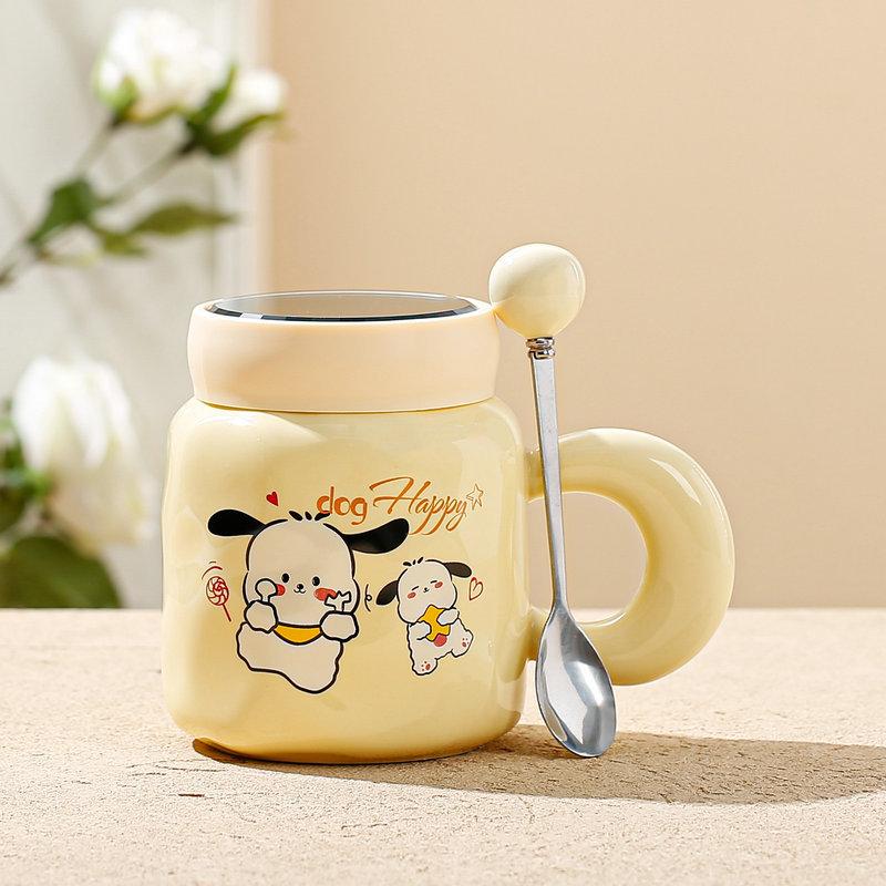 High-Value Ceramic Cup With Lid Spoon Water Cup Set Gift Box Cute Cup Souvenir Opening Gift