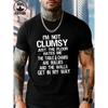 Men's Funny Saying T-Shirt - "I'm Not Clumsy, Just the Floor Hates Me" - Black with White Text - Heavyweight Cotton Crew Neck Tee - Loose Fit Casual